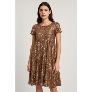New Maeve Anthropologie Sequin Party Dress Petite Small Y2K Glam Sparkle Party